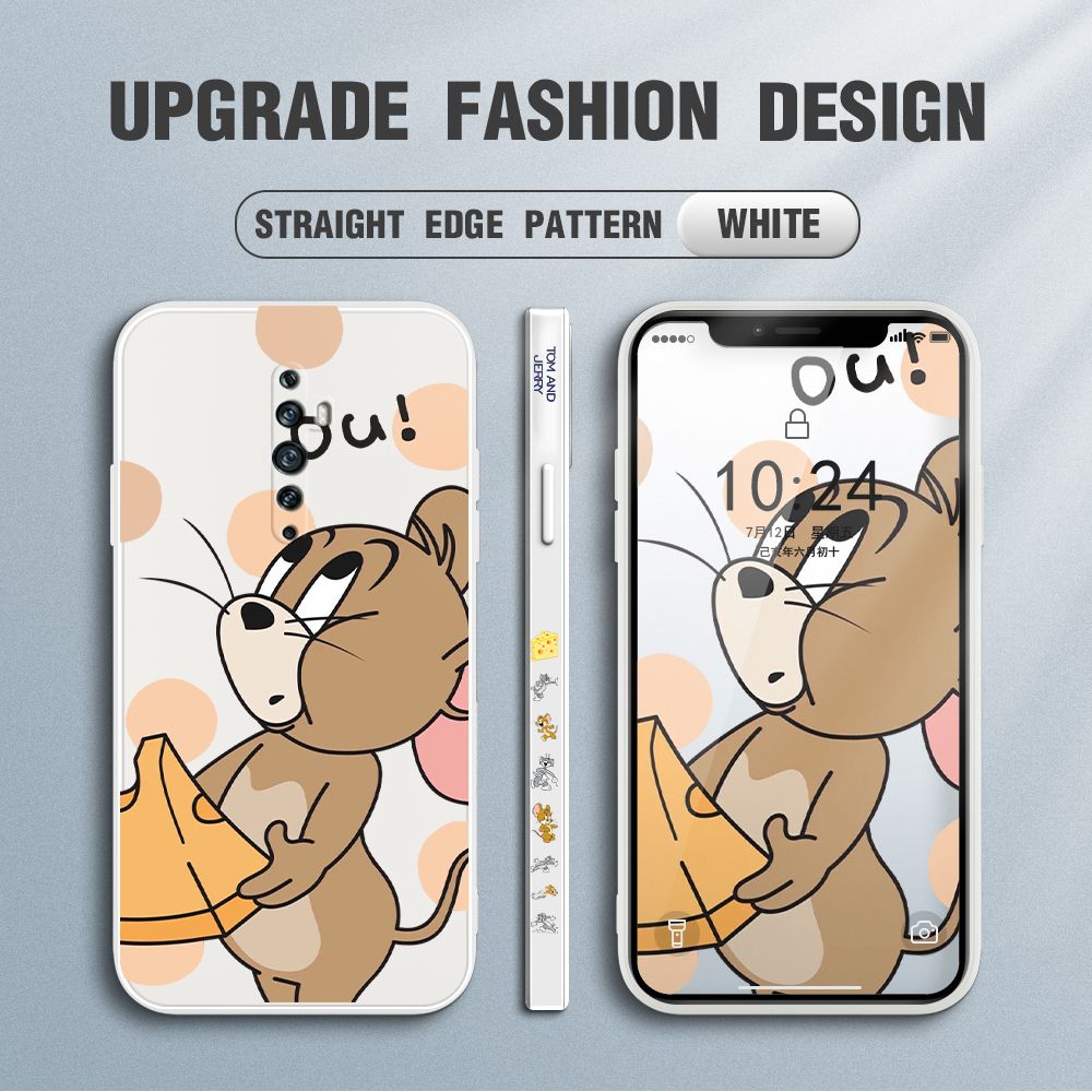 FHKL for OPPO Reno 2F / Reno 2 Z Back Cover Jerry Side design Soft Case Multicolor Liquid Silicone Phone Cases