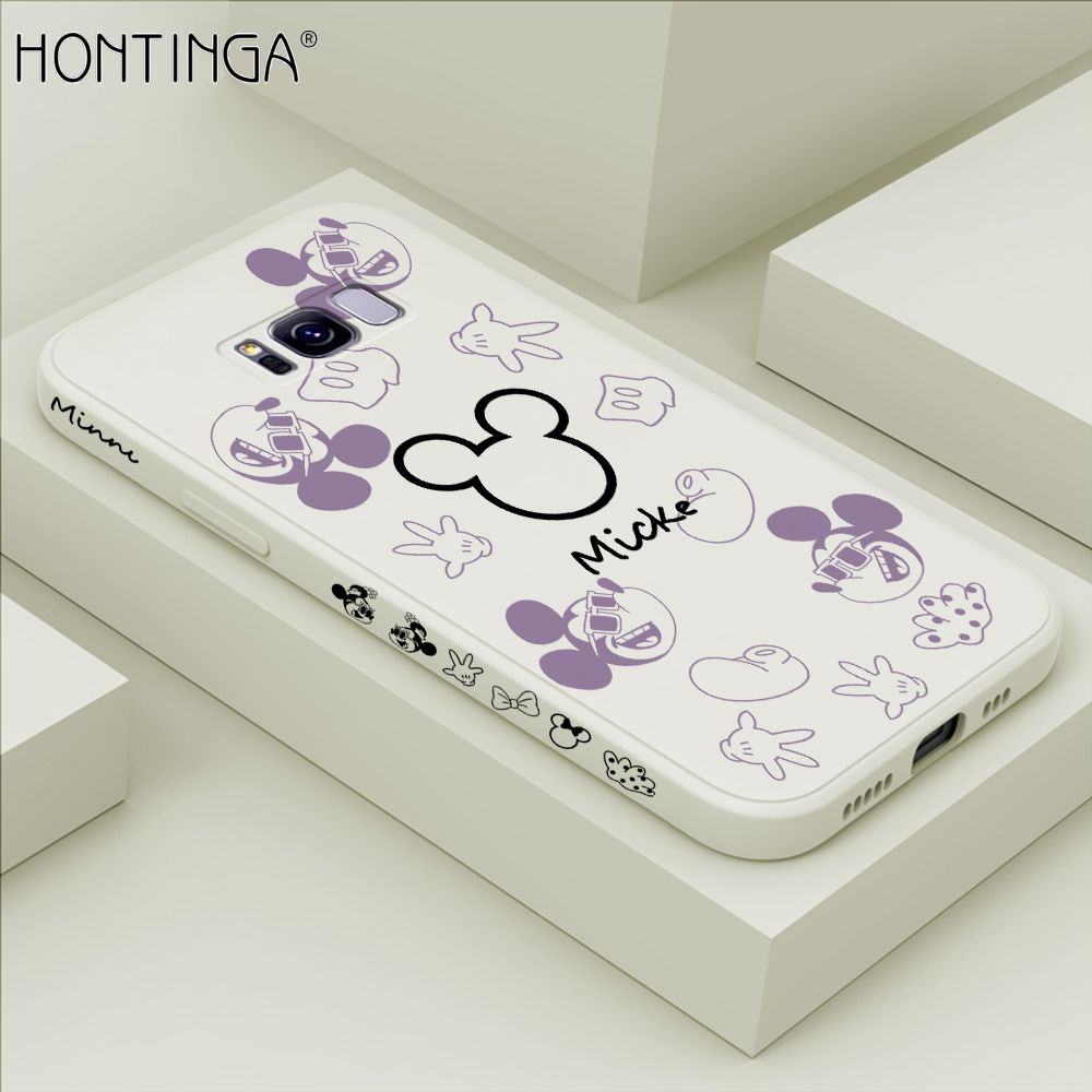Hontinga for Samsung S8 Plus Case Side Design Cute Mouse Avatar Back Cover Soft Square Edge Pattern Liquid Silicone Trend Phone Cases