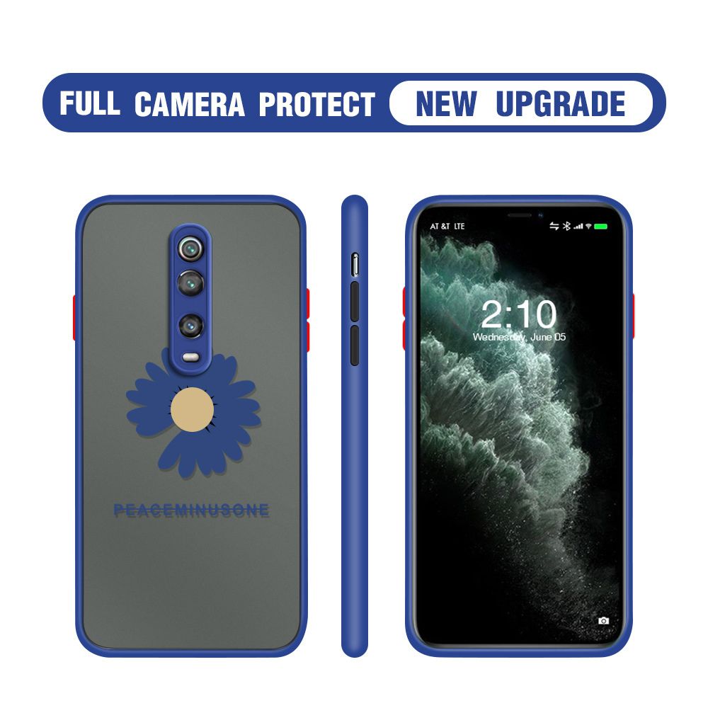 Hontinga for Redmi K20 Pro Case Daisy Flower Cover Camera Shockproof Protection Case Edge Frosted Transparent Phone Cover
