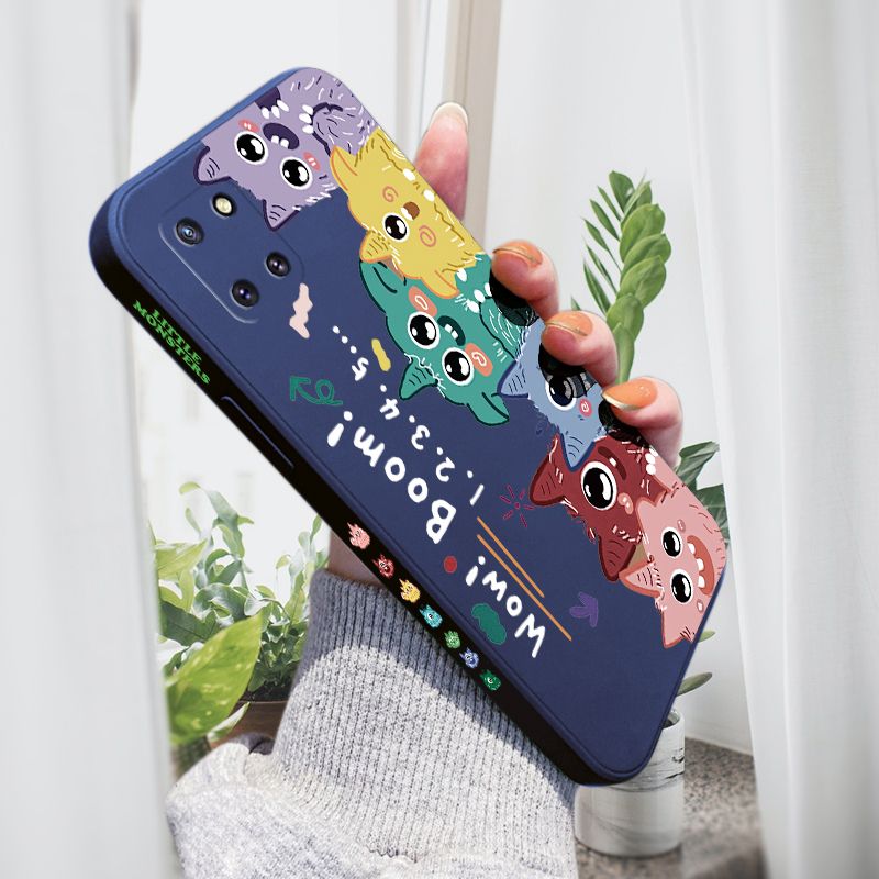 AMORVOR for Samsung Galaxy Note10 Lite Back Cover Cute Cartoon Monsters Side design Soft Case Liquid Silicone Phone Cases