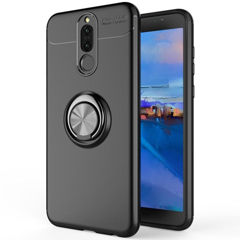 For Huawei Nova 2i Phone Case, Luxury Colorful Metal Magnetic Ring Soft Silicone Cover Casing