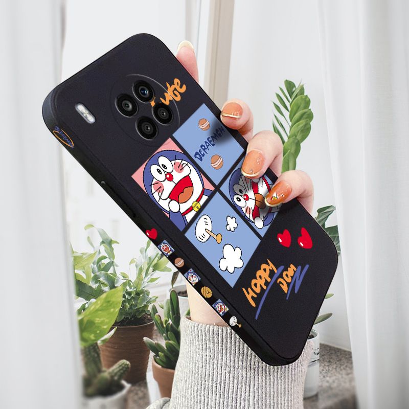 AMORVOR for Honor 50 Lite Back Cover Cute Happy Cartoon Side design Soft Case Multicolor Liquid Silicone Phone Cases