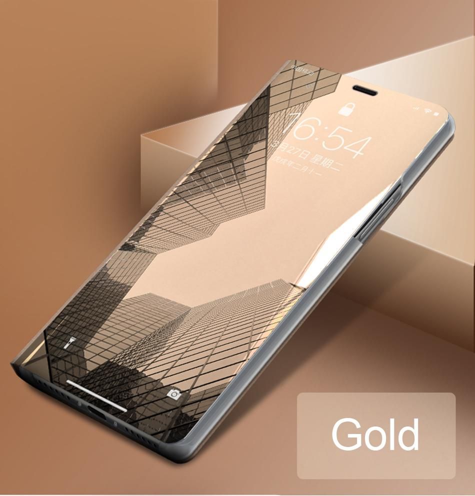 Smart Mirror Flip Phone Case For Samsung Galaxy S6 Edge View PU Leather Stand Protective Cover
