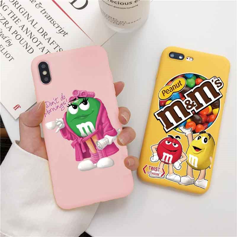 Cartoon Candy Beans Back Cover for Samsung A12 A50s A30s A40s A21s A50 A20 A30 A10 A71 A51 A6 A9 J5 J7 J4 J6 J8 S20 S10 S9 S8 Plus Note10 Pro 8 9 10 Lite 20 Yellow Pink Soft Phone Cases