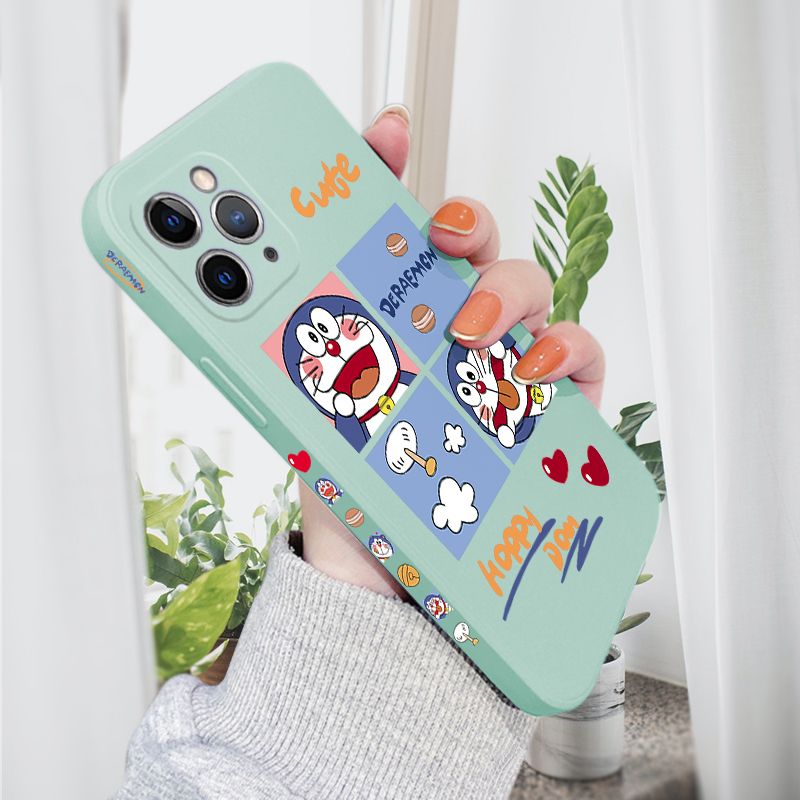 AMORVOR for iPhone 11 Pro Max Back Cover Cute Happy Cartoon Side design Soft Case Multicolor Liquid Silicone Phone Cases
