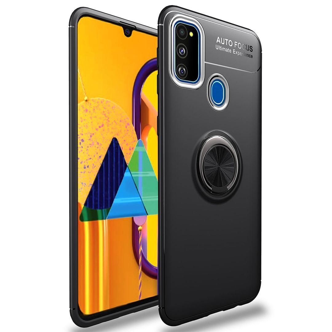 For Samsung Galaxy M30S 360 Degree Rotating Ring Holder (Compatible with Magnetic Car Mount) Resilient TPU Drop Protection Case Cover