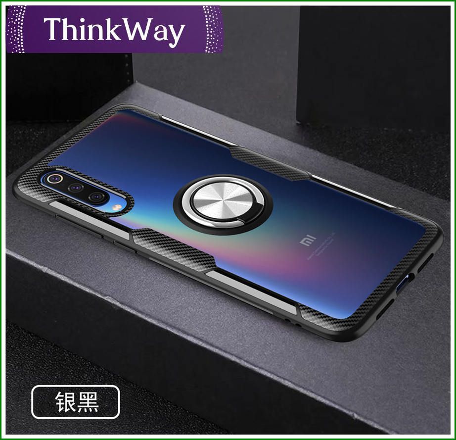 Clear Case with 360 degree rotation Ring Holder Slim Fit Case Transparent acrylic Cover Silicone Bumper,with Metal Plate for Magnetic Car Phone Holder For Redmi K20/K20pro/Xiaomi 9T & Redmi Note8