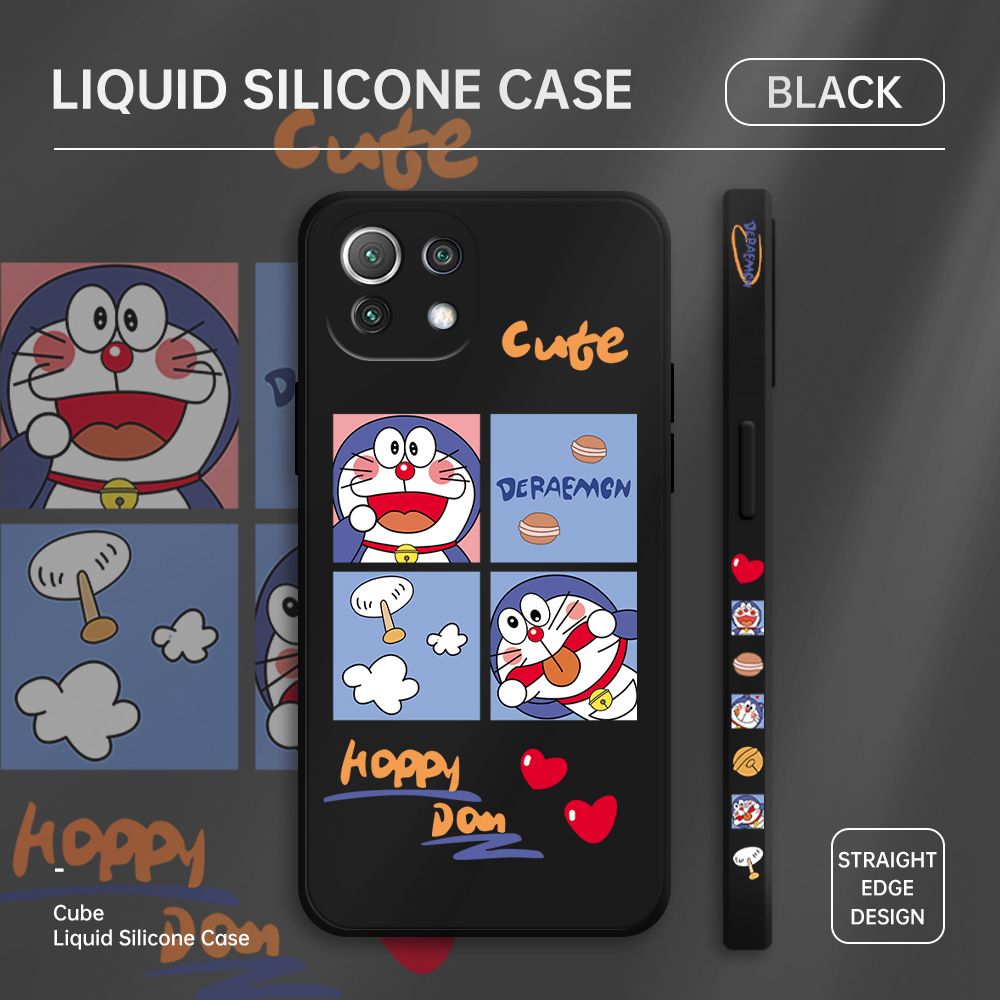 ZeroQiQi for Xiaomi 11 Lite Case Cartoon Cat Phone Cover Soft Full Lens Protection Case Ultra Thin Soft Liquid Silicone Phone Case
