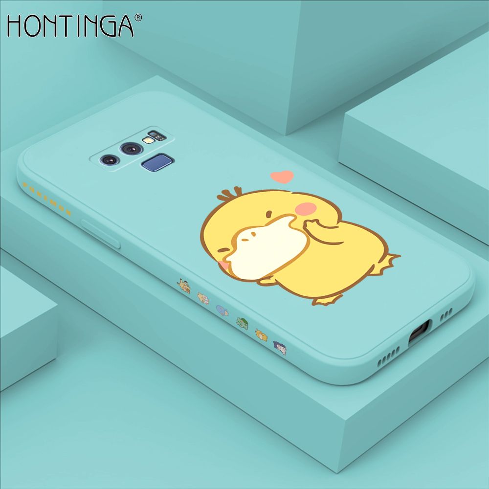 Hontinga for Samsung Note 9 Case Side Design Trendy Cartoon Sign Back Cover Soft Square Edge Pattern Liquid Silicone Phone Cases