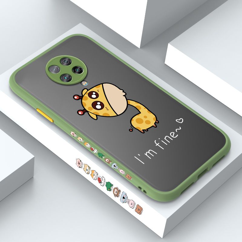 ZeroQiQi for Redmi K30 Pro Case Cute Funny Giraffe Side Printing Cover Frosted Ultra Thin Protective Anti Fall Phone Case