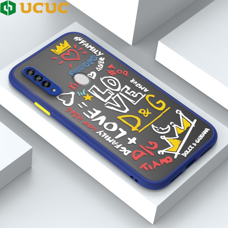 UCUC for OPPO A31 2020 Back Cover LOVE Graffiti Frosted Transparent Hard Phone Case Thin Shockproof Full Cover Camera Protect Case