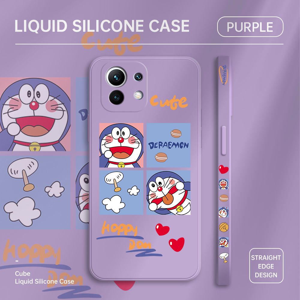 ZeroQiQi for Xiaomi MI 11 Case Cartoon Cat Phone Cover Soft Full Lens Protection Case Ultra Thin Soft Liquid Silicone Phone Case