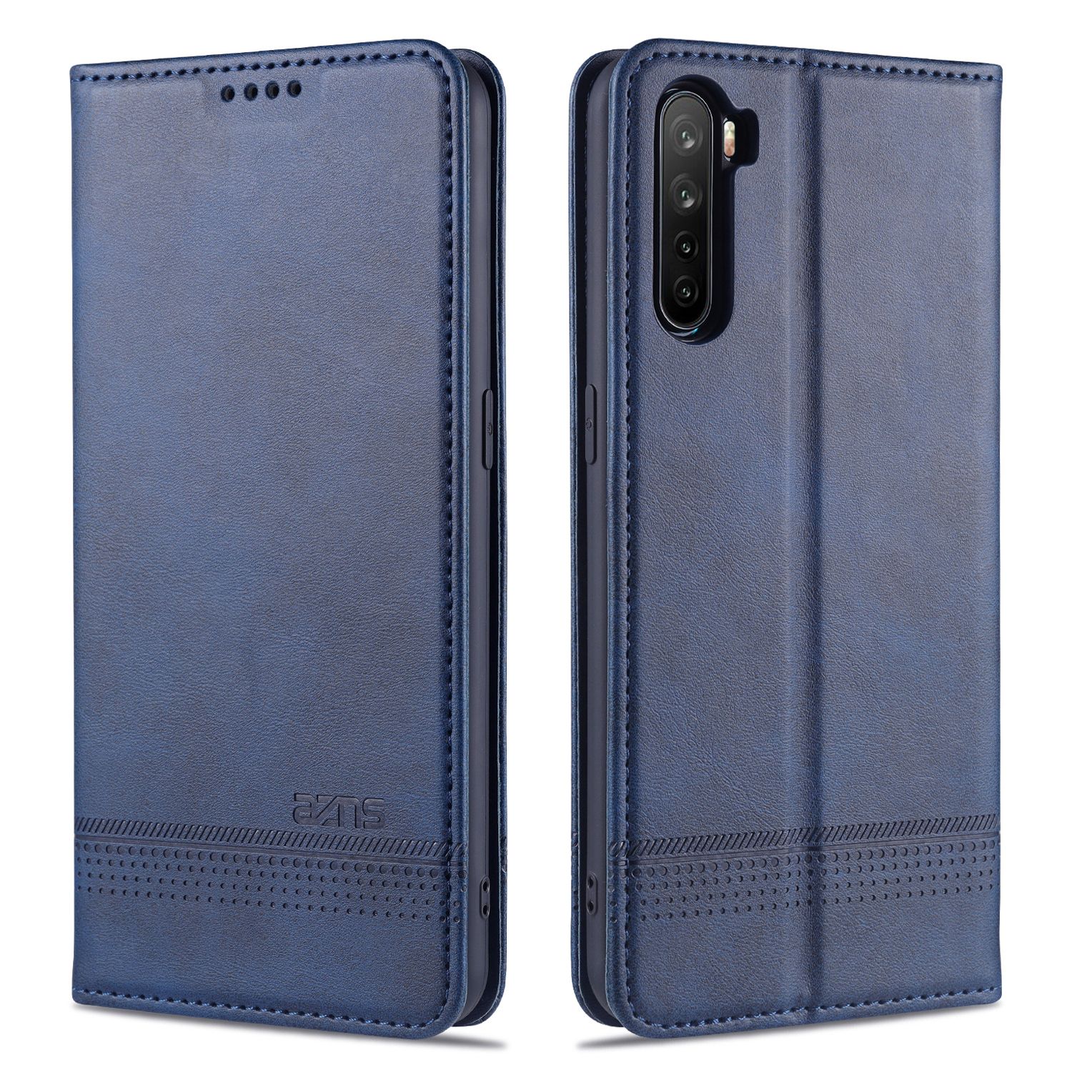 Leather Case for OPPO A91/F15 Vintage Flip Wallet Card Slots Magnetic Closure TPU Inner Stand Cover