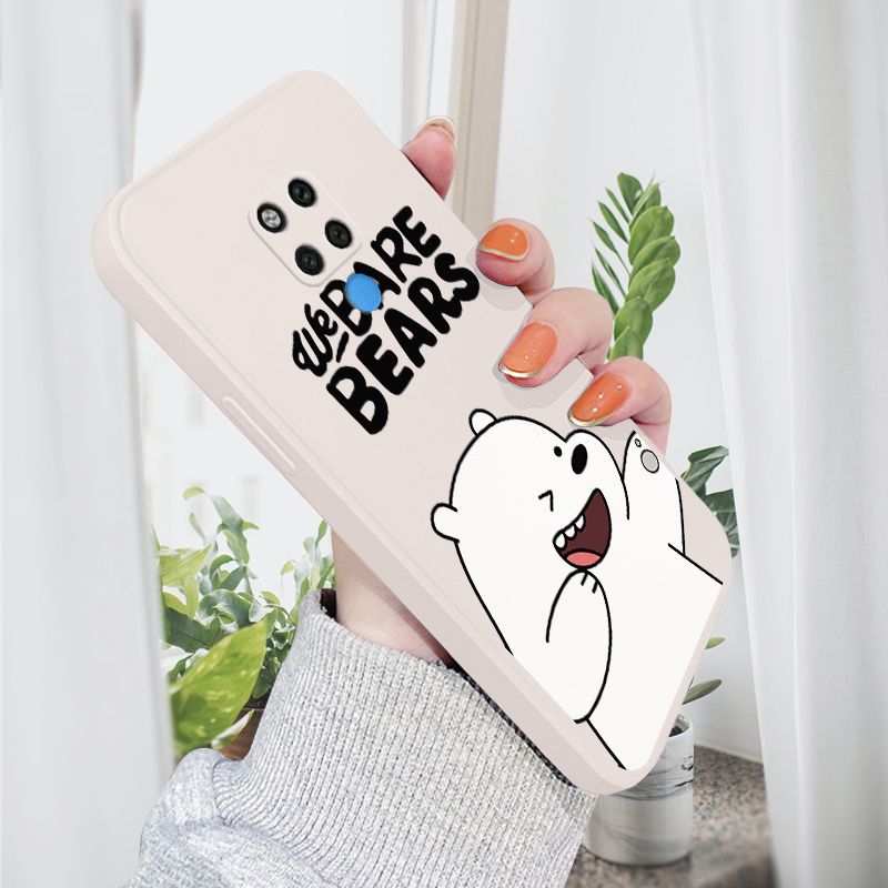 AMORVOR for Huawei Mate 20X Back Cover Cartoon Cute Panda Side design Soft Case Liquid Silicone Phone Cases