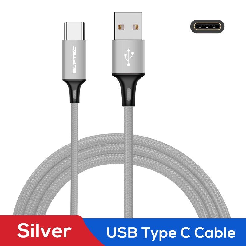 SUPTEC USB Type C Cable for Samsung S10 S9 Huawei 3A Fast Charger Data USB C Cable for Xiaomi Oneplus 6T Type-C Charging Cord