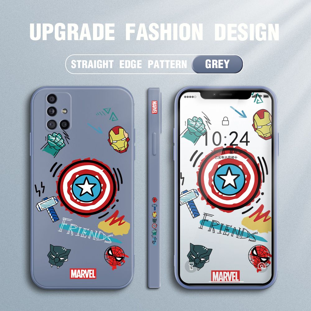 UCUC for Samsung Galaxy M51 Back Cover Creative Shield Ultra Thin Soft Luxury Square Multicolor Liquid Silicone Phone Case