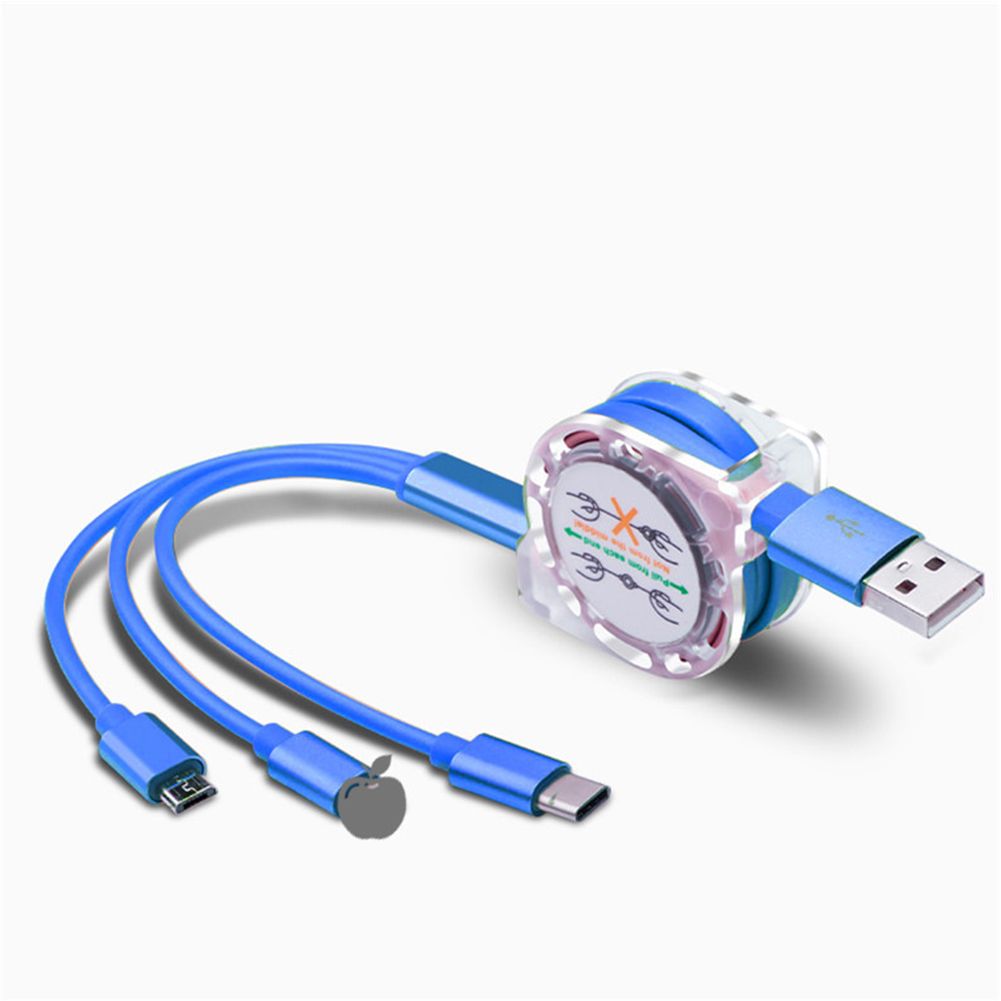 Data Line Copper One-o-hree Multi-function elescopic Fast Charging Data Cable color