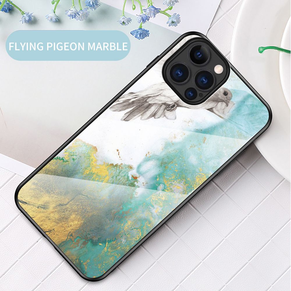 Case for iPhone 12 Pro Tempered Glass Protective Layer on the Back and TPU Bumper Anti+shock Shock Absorption Protective Cover