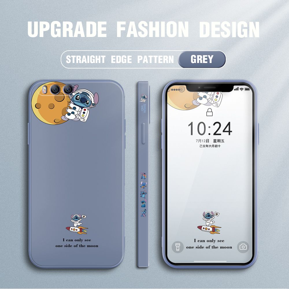 Jizetin for Xiaomi Mi 6 Case Side Design Phone Cover  Astronaut Stitch Cover Square Edge Pattern Liquid Silicone Trend Case