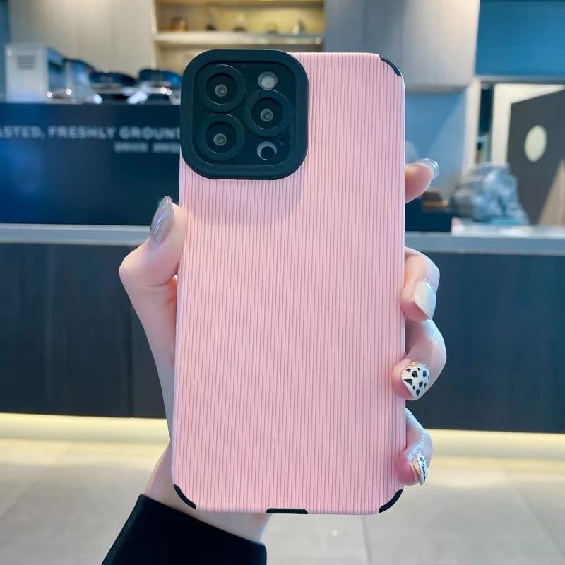 USLION Candy Colors Stripe Phone Case For iPhone 11 12 13 Pro Max  Silicone XR XS MAX X 7 8 Plus Soft Shockproof Case Back Cover
