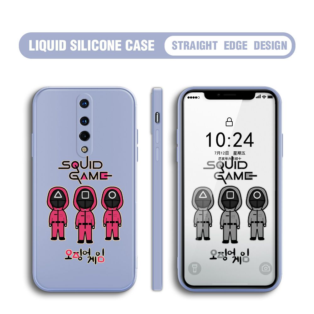 UCUC for OnePlus 8 Case Trend Cartoon Korean Squid Phone Cover Liquid Silicone Case Phone Protective Case