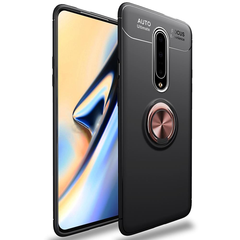 For OnePlus 7 360 Degree Rotating Ring Holder (Compatible with Magnetic Car Mount) Resilient TPU Drop Protection Case Cover