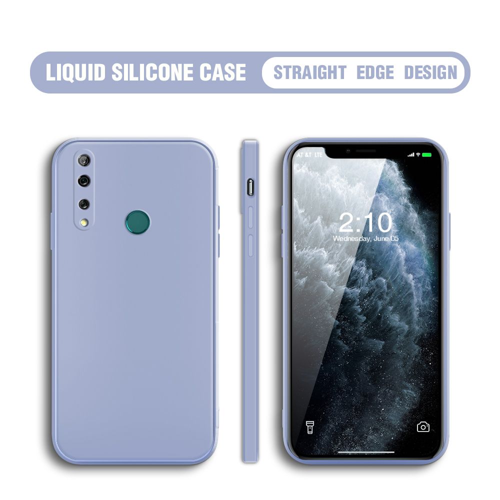 Jizetin for Huawei Y9 Prime 2019 Case Thin Soft Luxury Square Liquid Silicone Phone Case Candy Cover