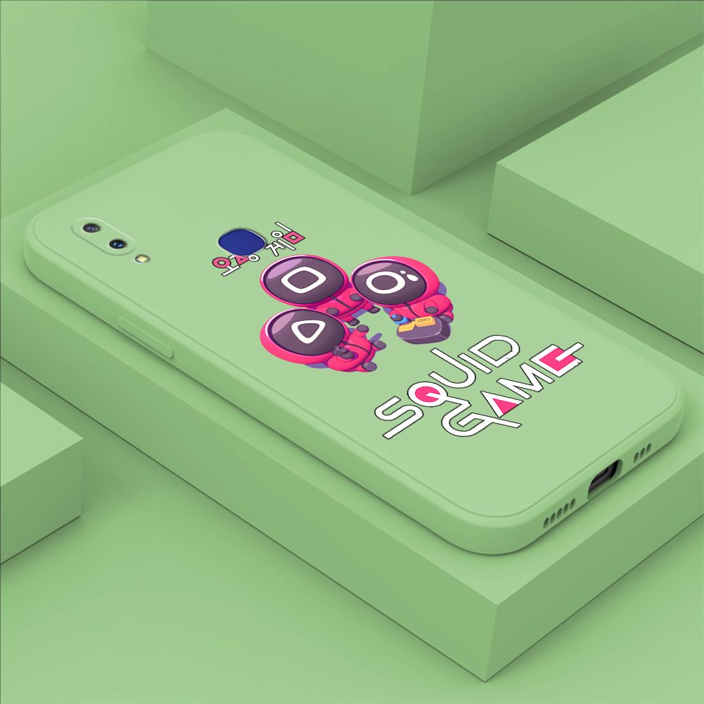 ZeroQiQi for Vivo V11i Case Cute Cartoon Cute Squid Character Phone Cover Square Liquid Silicone Shockproof Phone Protective Case