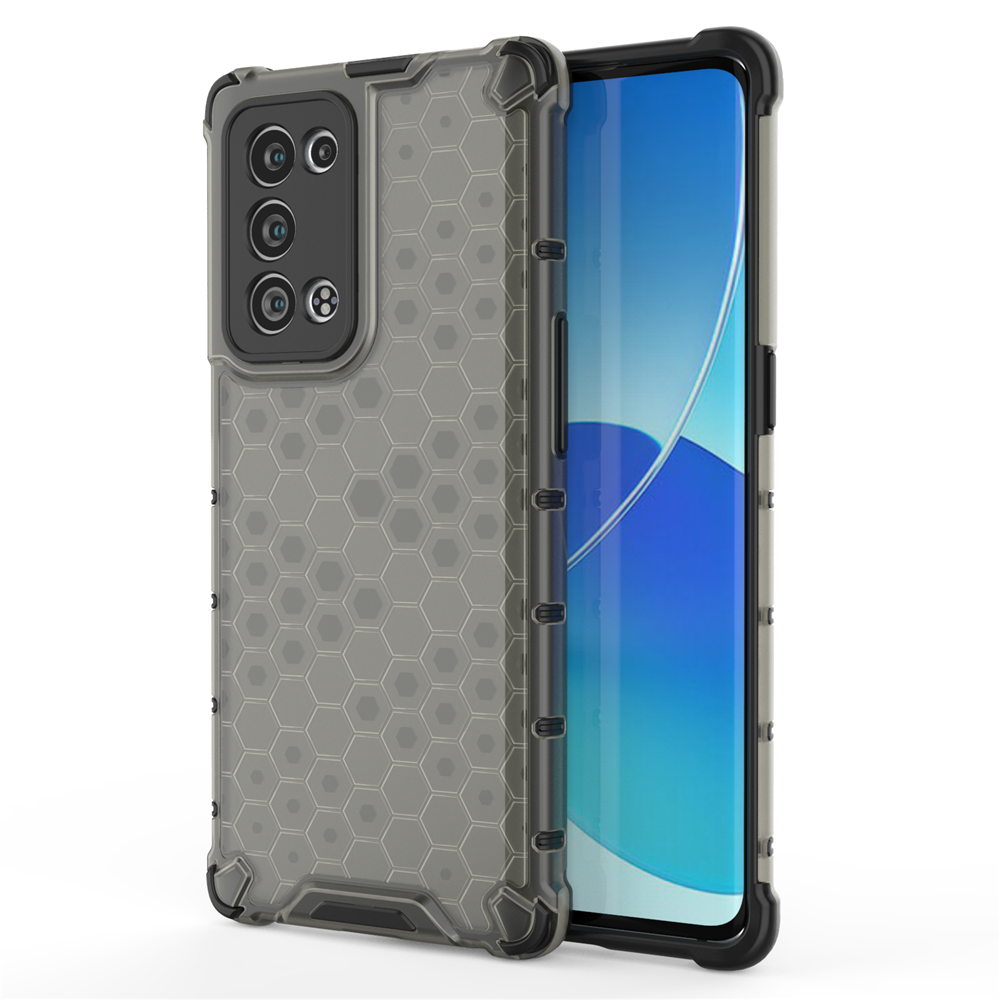 Honeycomb Airbag Shockproof Case For Oppo Reno6 Pro Plus Hybrid TPU PC Transparent Armor cover