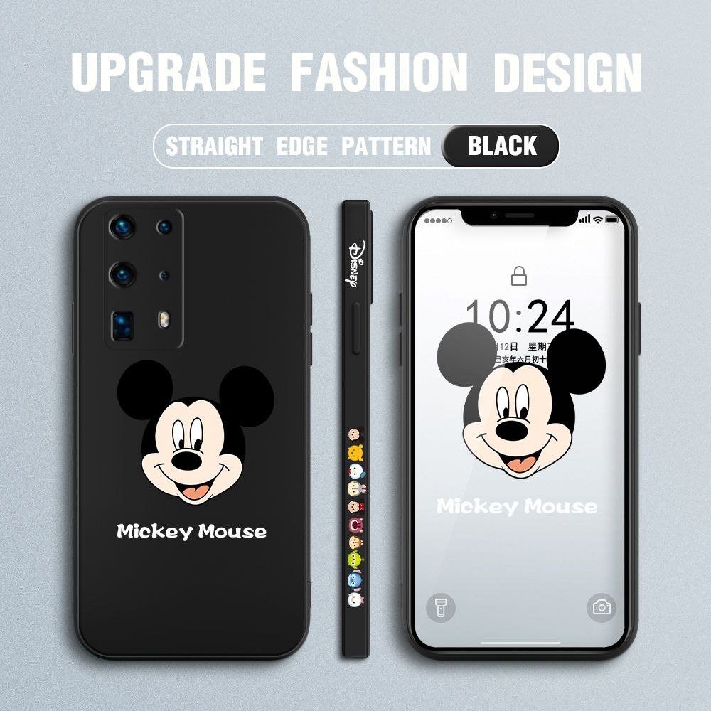 FHKL for Huawei P40 Pro Plus Back Cover Mickey Mouse Head Hortrait Side design Soft Case Multicolor Liquid Silicone Phone Cases