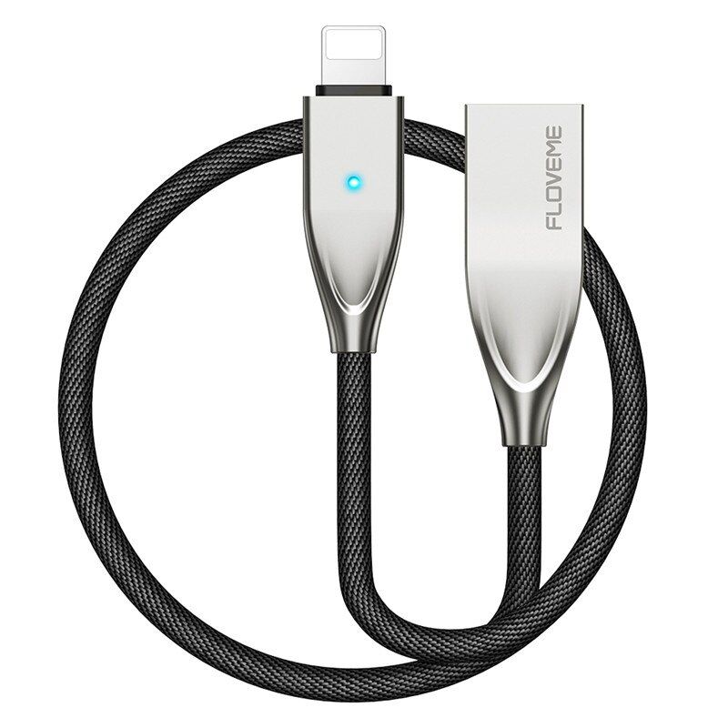 FLOVEME Auto Disconnect USB Cable For iPhone 11 Pro Max XS XR X 8 7 6 6s Plus iPad Air Mini Fast Charging Data Cable Cord