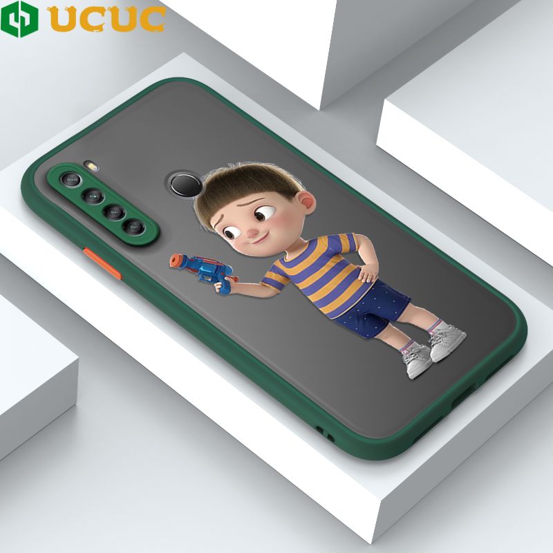 UCUC for Redmi Note 8 Back Cover Naughty Little boy Frosted Transparent Hard Phone Case Thin Shockproof Full Cover Camera Protect Case