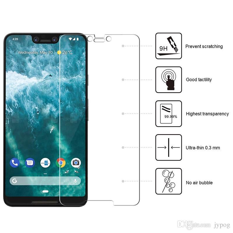 For Google Pixel 3 XL Glass Protector Tempered Glass Non-Curved Glass Screen Protector - Transparent