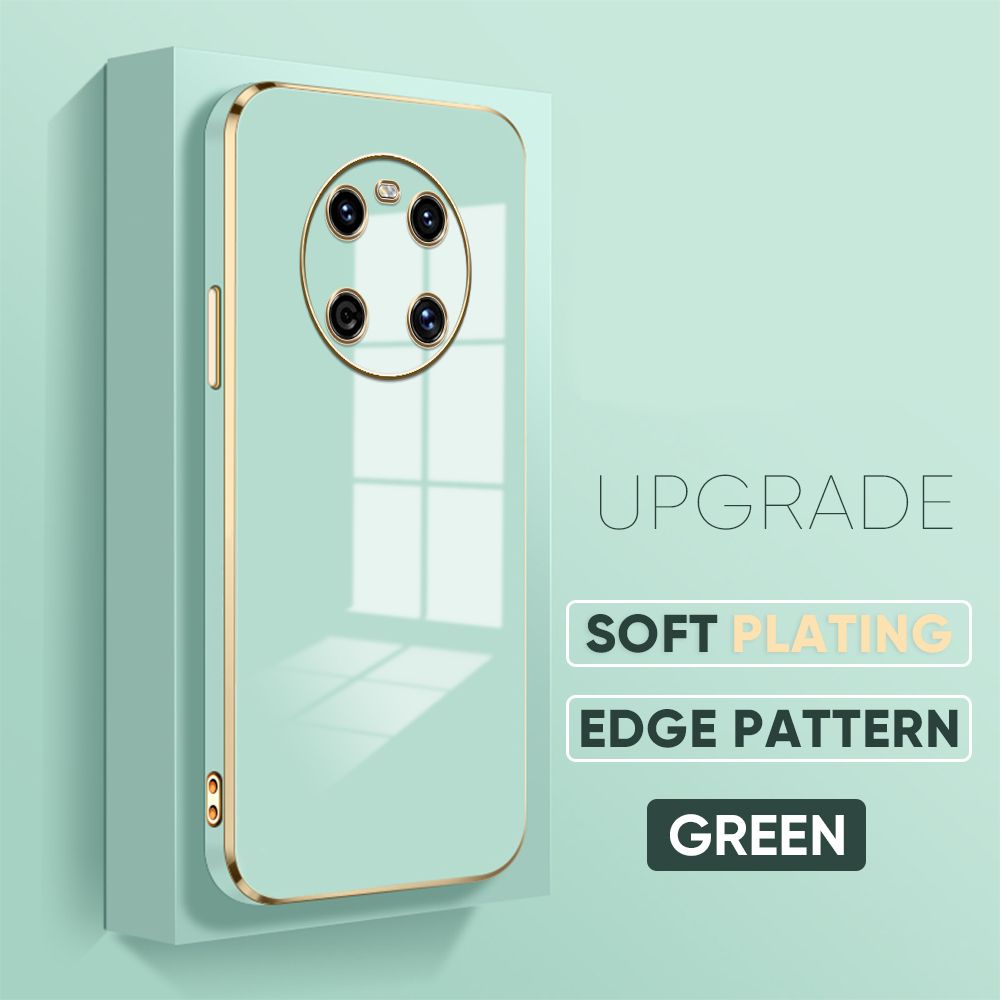 TA for Huawei Mate 40 Back Cover + Free Lanyard Luxury 6D Plating Case Side Pattern Soft Silicone Square Phone Cases
