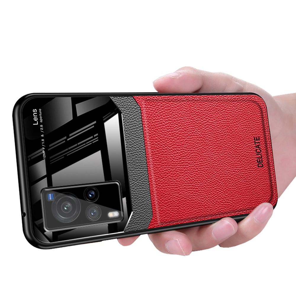 Case For VIVO X60 Leather Mirror Tempered Glass Shockproof Phone Back Cover
