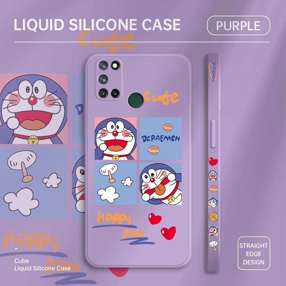 ZeroQiQi for Realme 7I Case Cartoon Cat Phone Cover Soft Full Lens Protection Case Ultra Thin Soft Liquid Silicone Phone Case