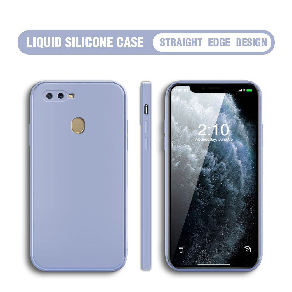 Jizetin for OPPO A7 Case Thin Soft Luxury Square Liquid Silicone Phone Case Candy Cover