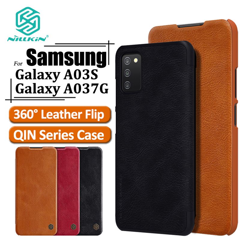 Nillkin Flip Leather Case for Samsung Galaxy A03s / A037G Phone Cases Luxury wallet Business Style with Card Slot Phone Bags Back Cover