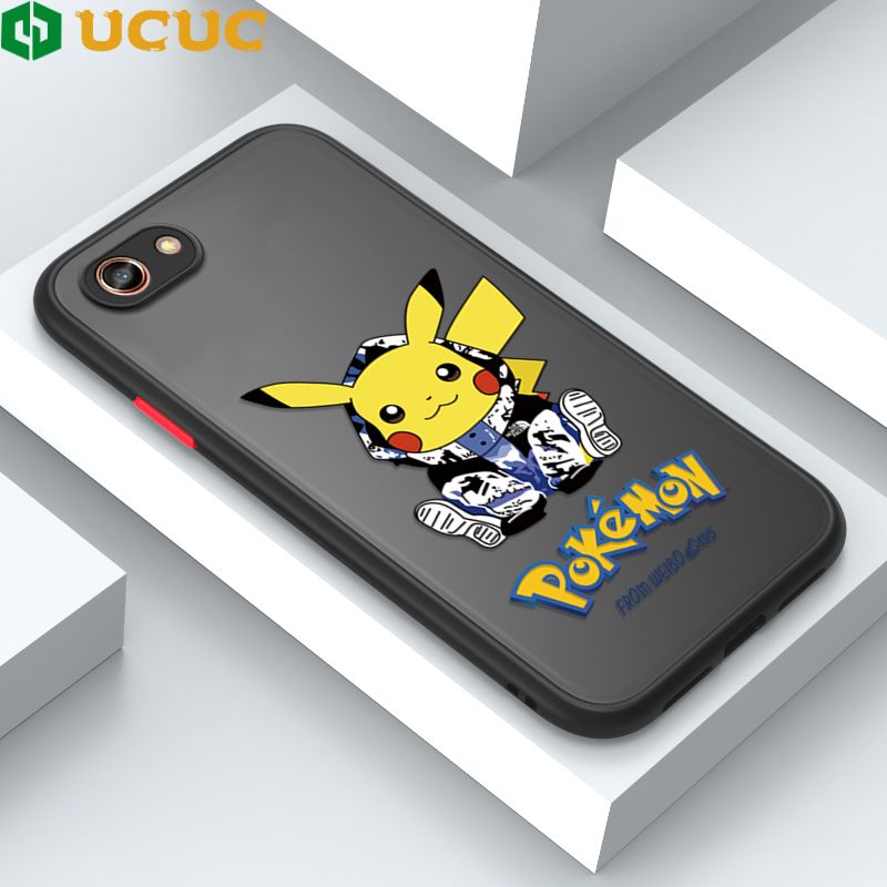 UCUC for OPPO A83 Back Cover Wrapped Pikachu Frosted Transparent Hard Phone Case Thin Shockproof Full Cover Camera Protect Case