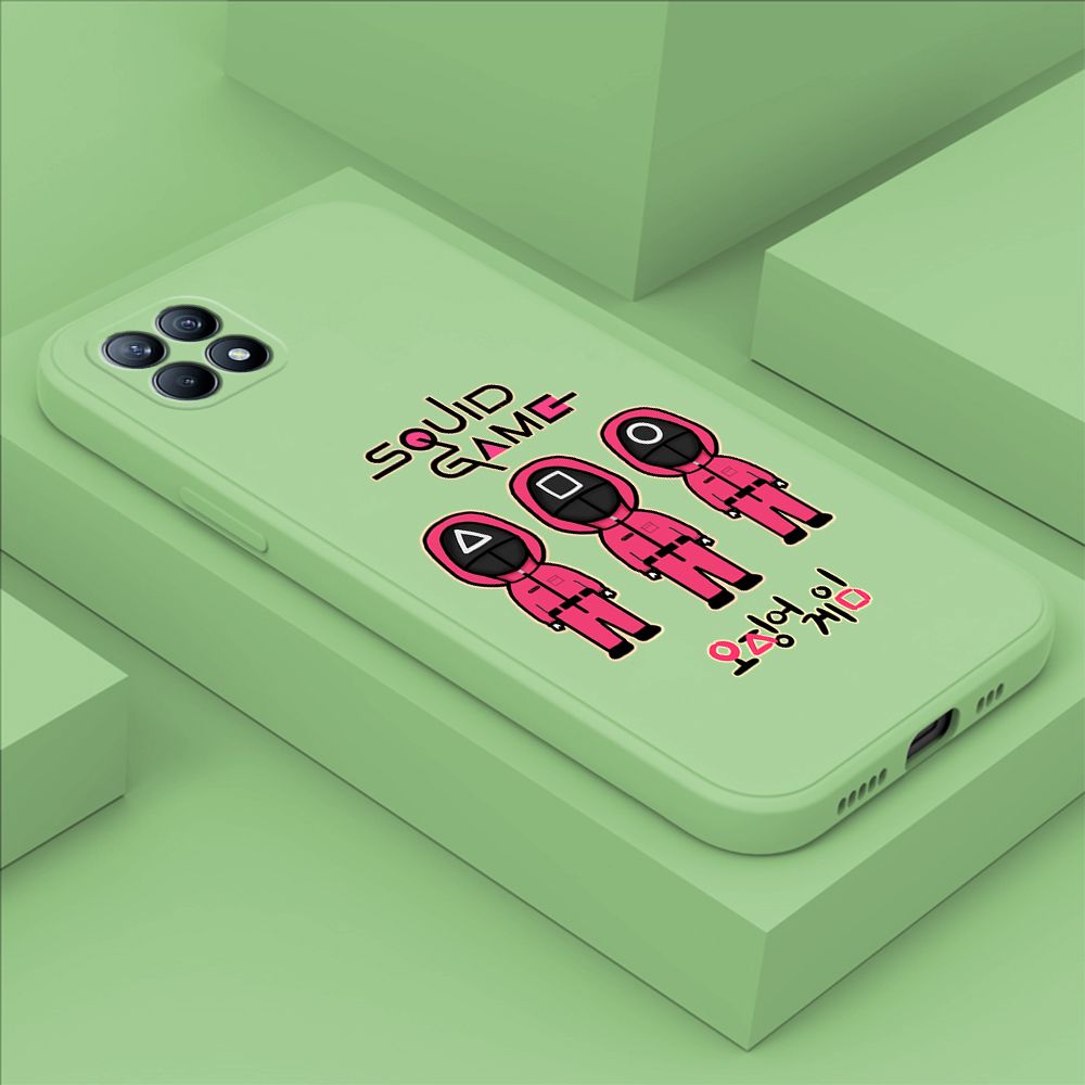 ZeroQiQi for OPPO Reno4 SE Case Trend Cartoon Korean Squid Phone Cover Liquid Silicone Case Phone Protective Case