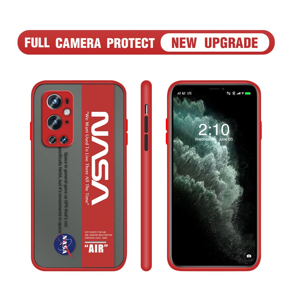 Hontinga for OnePlus 9 Pro Case Astronaut Space Logo Cases Edge Frosted Transparent Phone Cover
