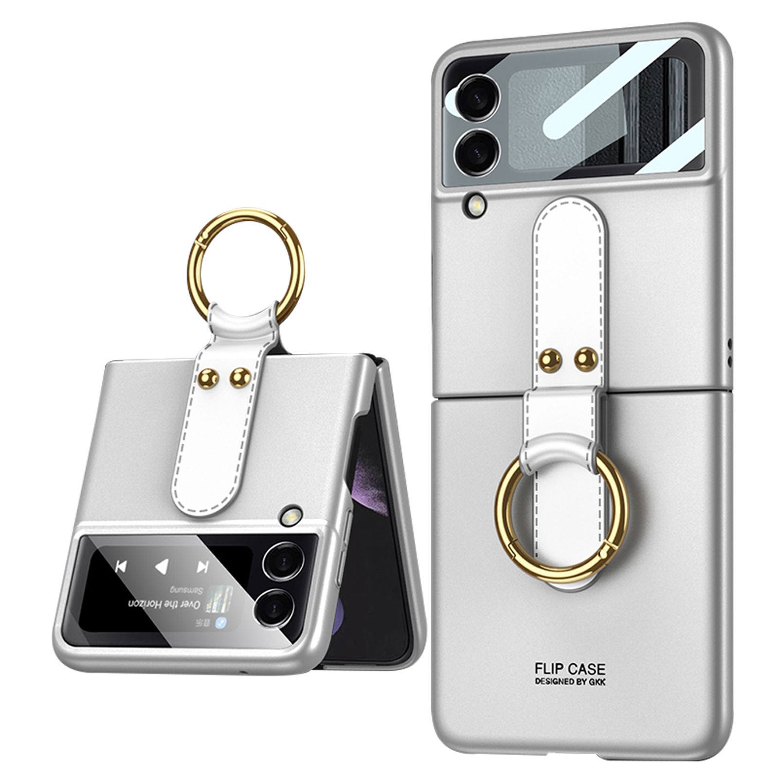 Suitable for Samsung Galaxy Z flip3 mobile phone case ultra thin flip3 ring buckle folding mobile phone protective case gkk Geartronic