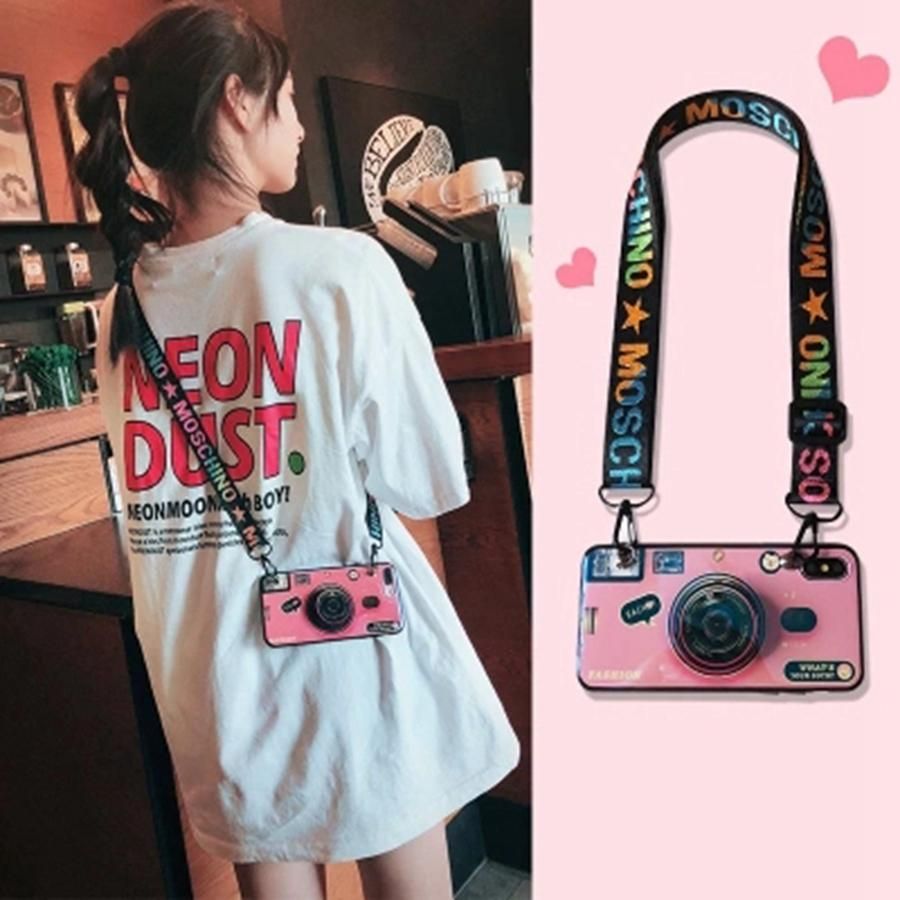 For Samsung Galaxy J3 J5 J7 Pro Camera 3D Soft Case for Samsung J2 J5 J7 Prime with Strap Lanyard + Flexible Phone Stand Holder Silicon TPU Cover Case