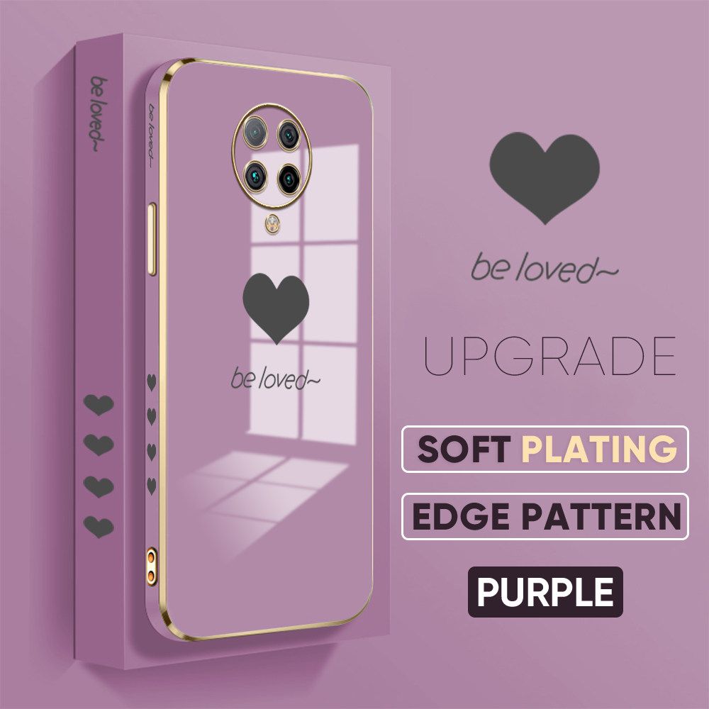 TA for Redmi K30 Pro / Xiaomi Poco F2 Pro / Pocophone F2 Pro / K30 Pro ZooM Back Cover + Free Lanyard Simple Love Luxury 6D Plating Case Side Pattern Soft Silicone Square Phone Cases