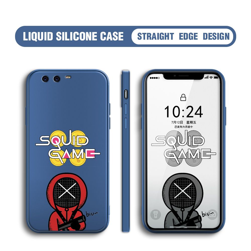 Jizetin for Huawei P10 Plus Case Fashion Cartoon Judge Role Phone Cover Square Liquid Silicone Trend Phone Case