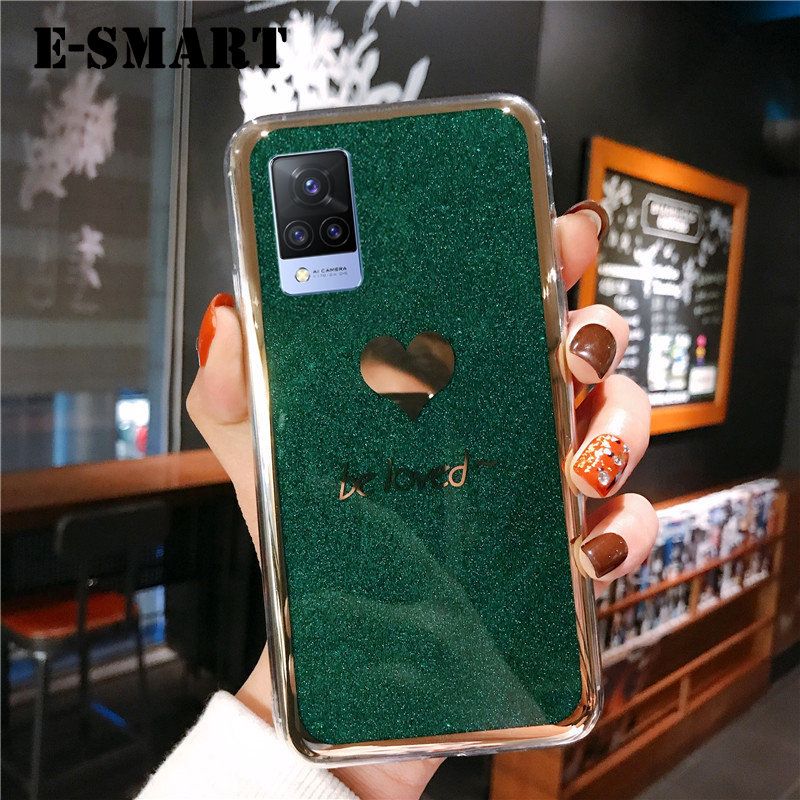 For VIVO Y73 case Fashion Couple Back Cover Bling Gold Glitter Be Loved Soft Silicone Protector Cover VIVO Y73 Back Cover