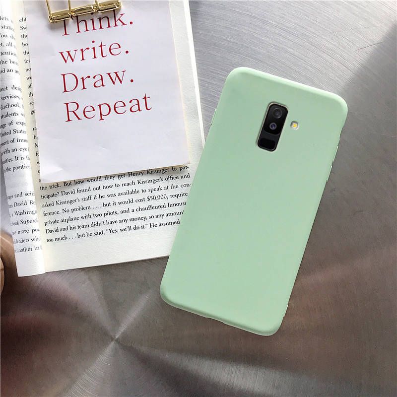 candy color silicone mobile phone case on for samsung galaxy a8 a6 plus j8 j6 j4 plus j2 core 2018 soft tpu back cover coque