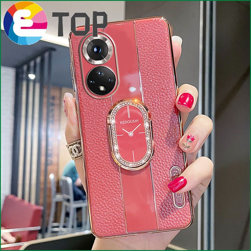 Suitable for Huawei nova9 mobile phone shell rhinestone bracket nova9pro creative lens all-inclusive edge personality leather tide