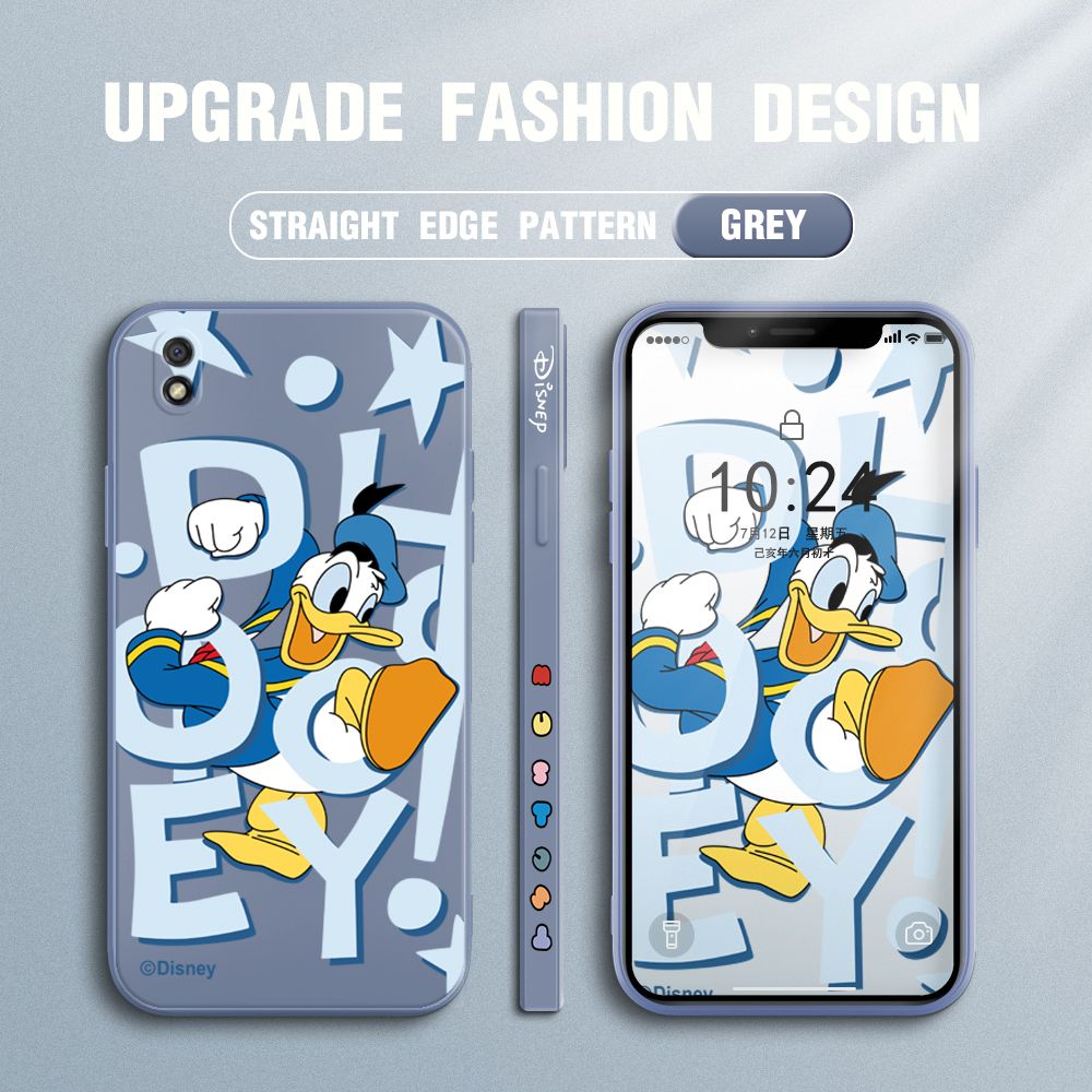 UCUC for Redmi 9A Back Cover Cute Cartoon Characters Ultra Thin Soft Luxury Square Multicolor Liquid Silicone Phone Case