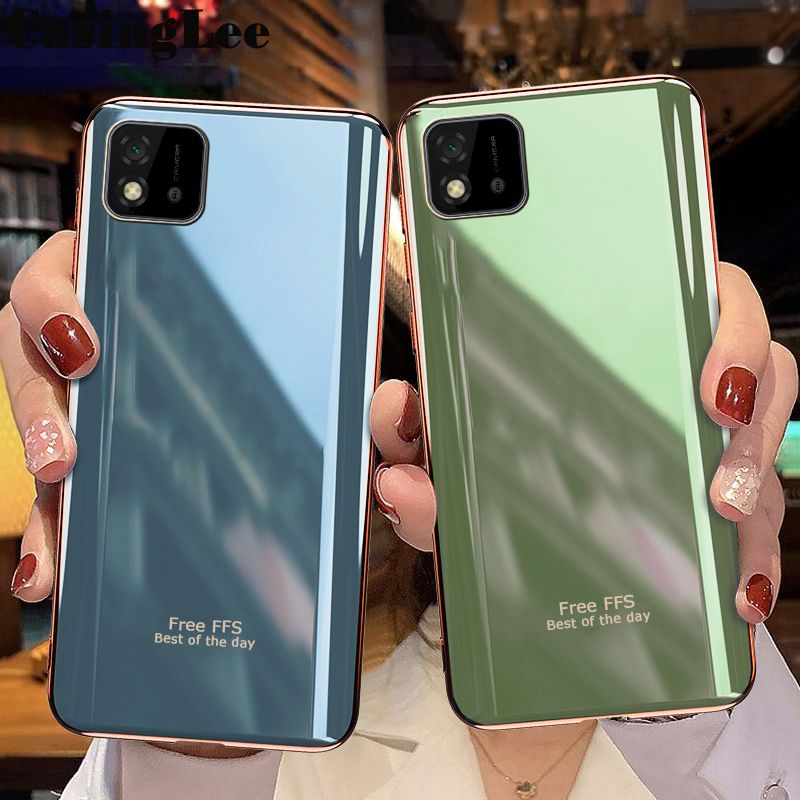Casinglee For Realme C11 2021 Back Cover Silicone Soft Cases Electroplated Avocado Green Glitter Full Protector Cases Realme C11 2021 Case